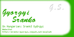 gyorgyi sranko business card