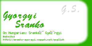 gyorgyi sranko business card